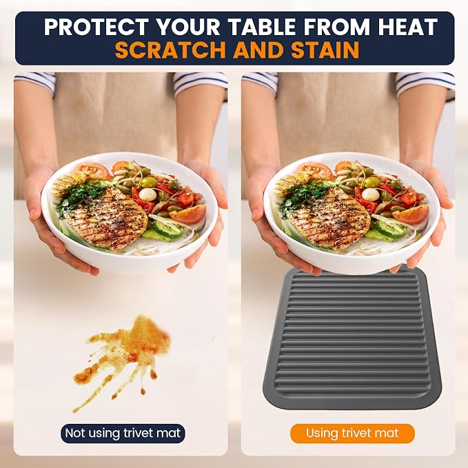Silicone Trivet Mats 2 Heat Resistant Pot Holders Multipurpose Non-Slip Hot Pads - Image 5