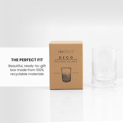 A Bar Above Cocktail Mixing Glass, Diamond Deco Enhanced Annealed Lead-Free Crystal Stirring Pitcher, Thick Weighted Base for Stable Stirring, 18 Oz Drink Mixer for Craft Cocktails at Home or Bars