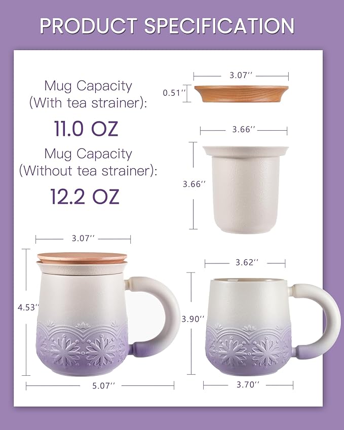 ZENS Tea Mug with Infuser and Lid - Image 5