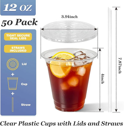 Charmount 50 Sets- 12 oz Clear Plastic Cups - Image 2