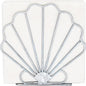 OwlGift Oceanic Napkin Holder, Nautical Themed Napkin Holder with Seashell Design, Beach Napkin Storage Organization Décor for Tabletop, Coastal Décor Centerpiece – Silver Blue