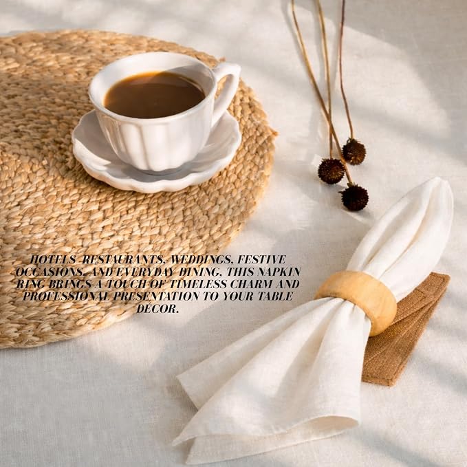 Classic Handmade Napkin Rings Set, Dining Table Holders - Image 6