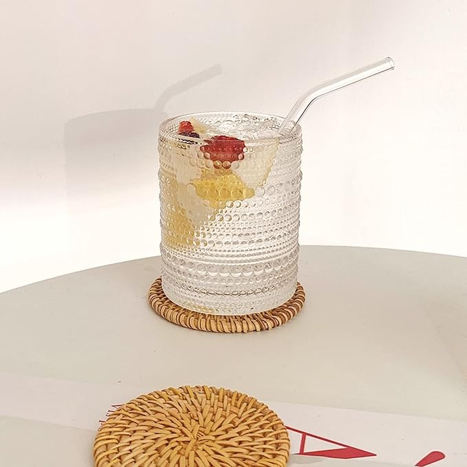 ZOOFOX Set of 6 Romantic Water Glasses, 12 oz Hobnail Glasses Tumbler - Image 5