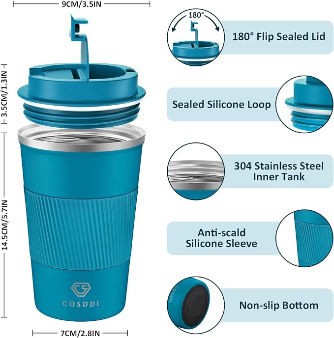 CS COSDDI Stainless Steel Travel Mug 12oz - Image 2