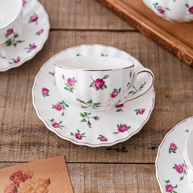 Rose Flowers Ceramic Tea Set，Tea Sets - Image 7