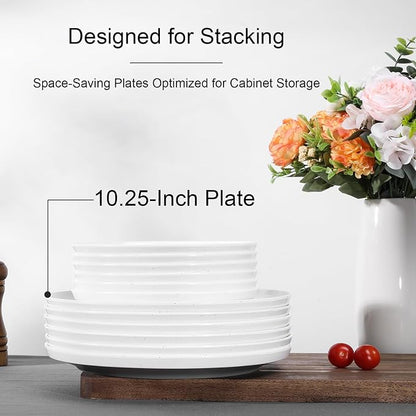 Webbylee 10.25" Melamine Dinner Plates Set of 6 | Durable Serving Dishes Perfect - Image 4