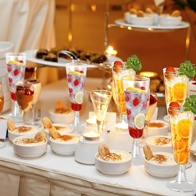 SUREHOME Plastic Champagne Flutes 40 Pack Disposable Champagne Glasses 5oz - Image 2