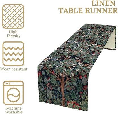 William Morris Tree of Life Table Runner Vintage Flowers Table Runner - Image 4