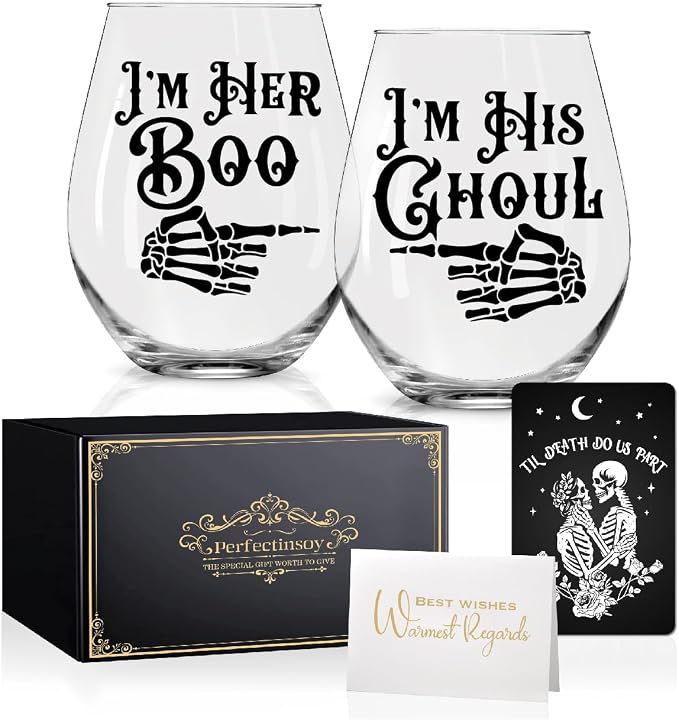 Perfectinsoy Skull Wine Glass 2 Piece by Perfectinsoy