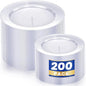 WDF 200PCS Clear Plastic Plates for Party - Heavy Duty Clear Disposable Plates - 100 x 10 Dinner Plate and 100 x 7 Dessert/Cake Plastic Plate for Weddings/Traval/Party/BBQ/Events