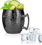 Amrules Moscow Mule Mugs, 16 OZ Black Hammered Mule Cup by Amrules