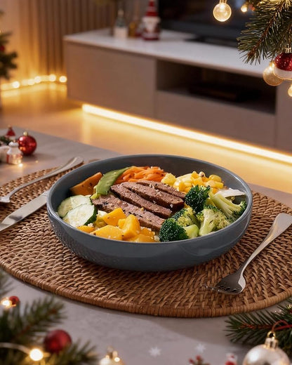 famiware Milkyway 33 oz Pasta Bowls Set of 6, Dark Gray | Scratch-Resistant - Image 5