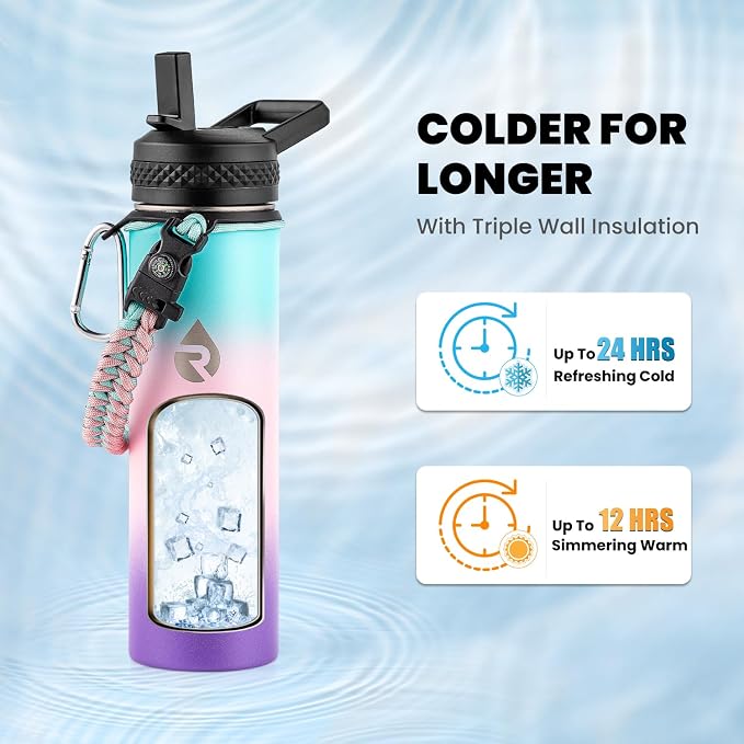 RAYMYLO Insulated Water Bottle 20 oz, Triple Wall Vacuum Stainless Steel | - Image 2