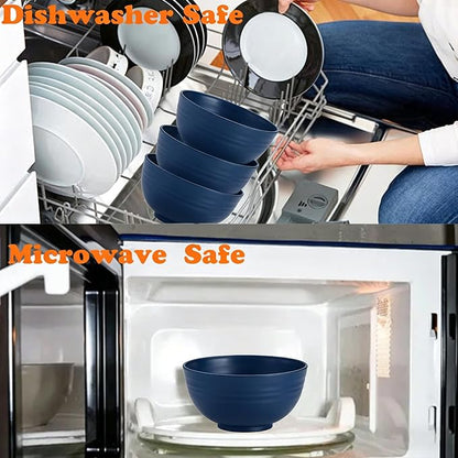 Unbreakable Wheat Straw Cereal Bowls Set of 6, 24 oz Microwave and Dishwasher - Image 7
