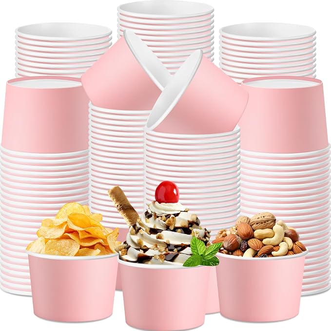 Jingmore Paper Ice Cream Cups 9oz Colored Disposable Dessert Bowls by Jingmore