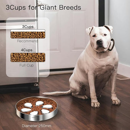 Slow Feeder Dog Bowl-3.5Cups for Large Breeds, Food Grade 304 Stainless Steel Dog Bowls with Non-Slip Base, Maze Pet Dish to Slow Down Eating, Dishwasher-Safe [2Pack]