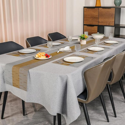 Table Runner 53 Inches Long, Vinyl Woven Farmhouse Table Runners | Washable - Image 6
