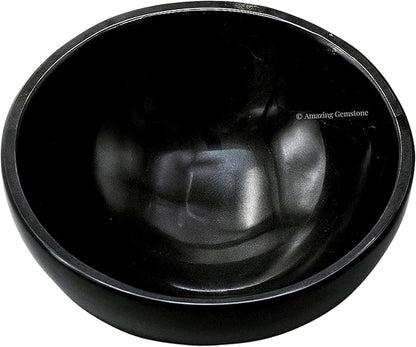 Black Tourmaline Crystal Bowl - 3 Inch Decorative Bowls for Room and Home Decor - Gemstone Healing Crystals for Elegant Display, Positive Energy Balance and Gift