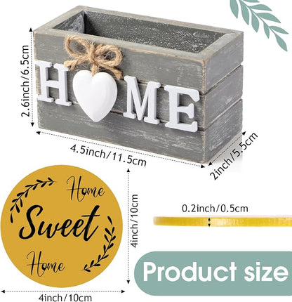 Queekay Coasters Set of 6 House Warming Gifts New Home Wooden Farmhouse Drink - Image 2
