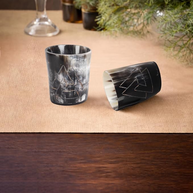 Handicrafts Home Viking Horn Shot Glasses Set of 12, Rustic Viking Drinkware - Image 8