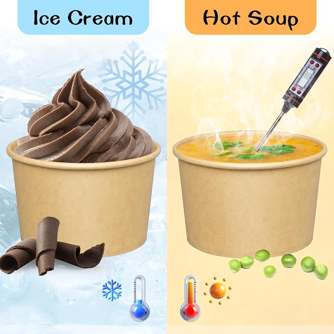 ESSENTIAL 50 Pcs 16oz Paper Ice Cream Cups - Image 4