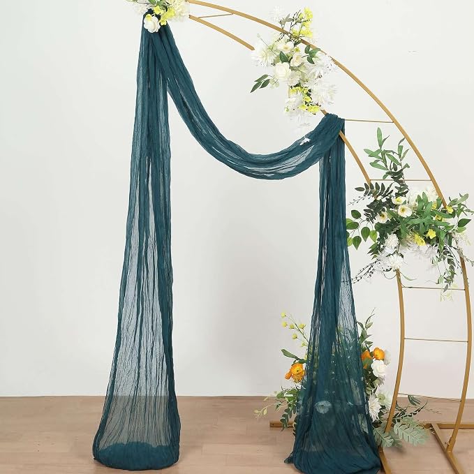 Efavormart 20ft Peacock Teal Gauze Cheesecloth Wedding Arch Drapery Fabric - Image 6