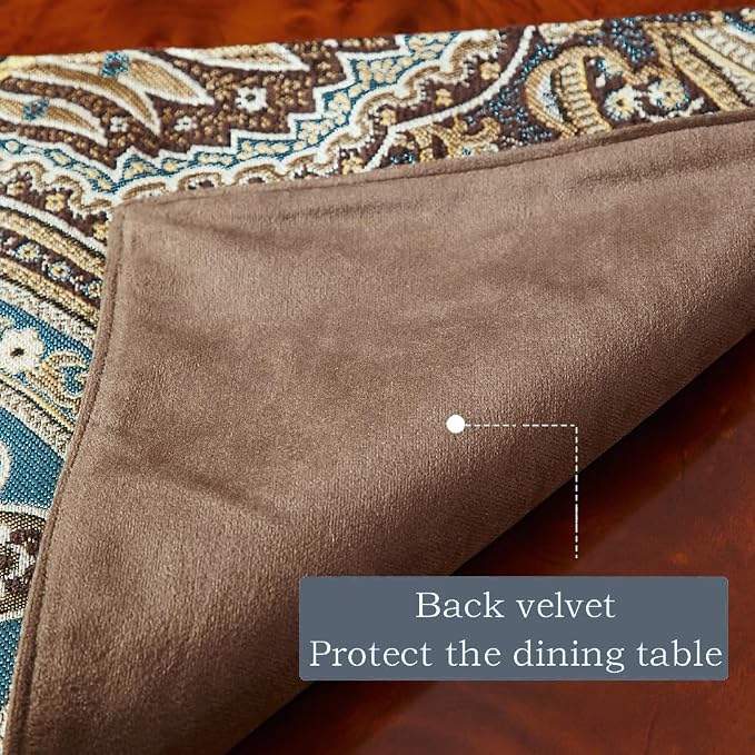 Luxury Vintage Design Table Runner 60 inches Long Embroidery Jacquard Fabric - Image 6