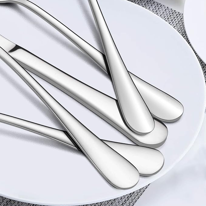 Silverware Set, 40-Piece Flatware Set, E-far Stainless Steel Eating Utensils - Image 4