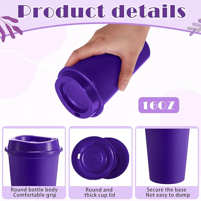 FillTouch 12 Pcs 16 oz Reusable Coffee Cups - Image 3