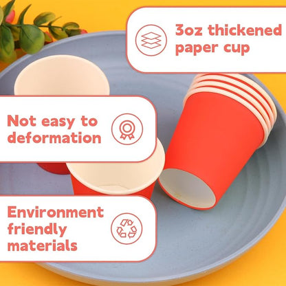 100 Pack 3 oz Paper Cups, Disposable Small Bathroom Cups Red | Bathroom Cups - Image 5