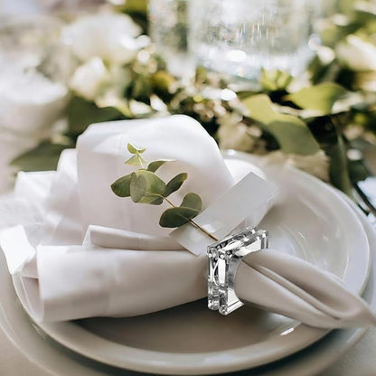 Set of 6 Heavy Crystal Glass Napkin Rings, Bridal Shower, Engagement Party & - Image 5