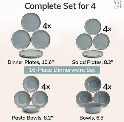 16 Piece Stoneware Dinnerware Set - Image 6