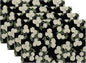 Black Placemats Set of 4 Green Hydrangea Flower Decor Place Mats 12x18 Inch Vintage Floral Spring Summer Seasonal Decorative Linen Table Mats for Kitchen Dining Party Table Decoration