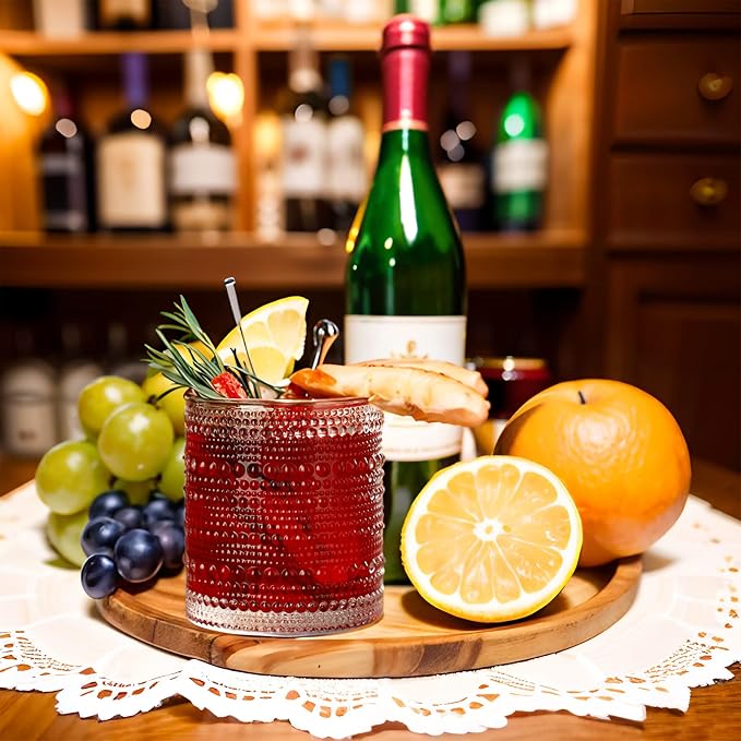 ZOOFOX Set of 6 Romantic Water Glasses, 12 oz Hobnail Glasses Tumbler - Image 6