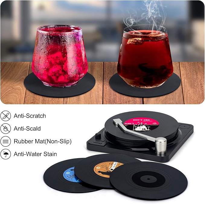 Retro Vinyl Record Coasters - Image 7