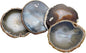 Natural Agate Slices Bulk Crystal Geode Coasters Set of 4 - Unique 4-5 Inch Cute Stone Drink Coasters with Rubber Bumpers - Natural Slices Geode for Home Decor, Coffee Table, Bar Accessories