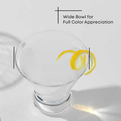 JoyJolt Afina Stemless Martini Glasses Set of 4, 8.5oz Liquor Drinking Glasses - Image 4