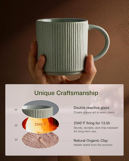 famiware Coffee Mug Set for 8, Star 12 oz Catering Mugs Cup Set - Image 3