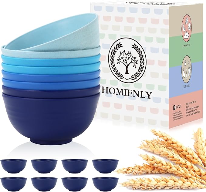 Wheat Straw Bowls, Reusable Plastic Bowls by HOMIENLY
