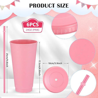 Uiifan 6 Pcs 24 oz Reusable Tumbler - Image 2