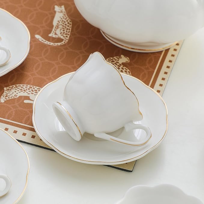 White Porcelain 75ml Demitasse Set of 8 - Image 7
