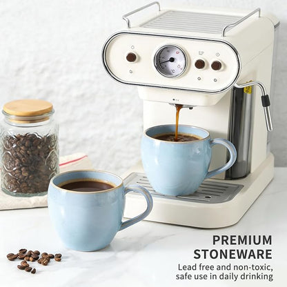 Coffee Mugs Set of 4, Stoneware 16 Oz Coffee Mugs - Image 7