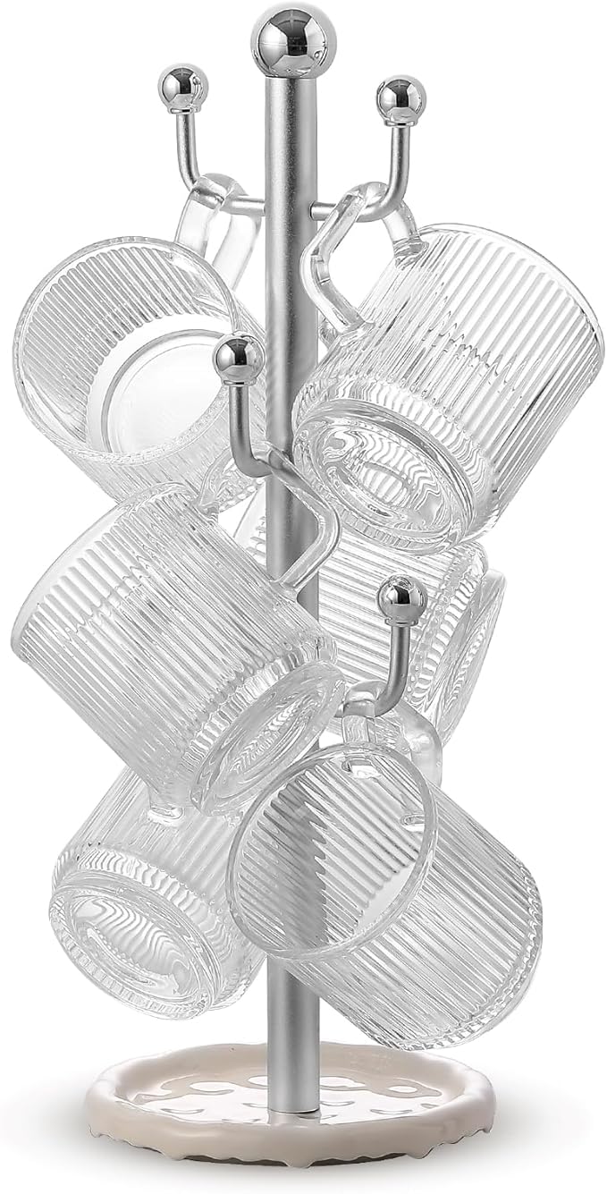 6 High-End Glass Coffee Mugs by Leijosya
