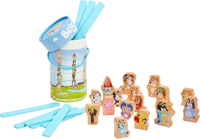 Bluey Stacking Game, Spin & Balance 15 Character Pieces by Bluey