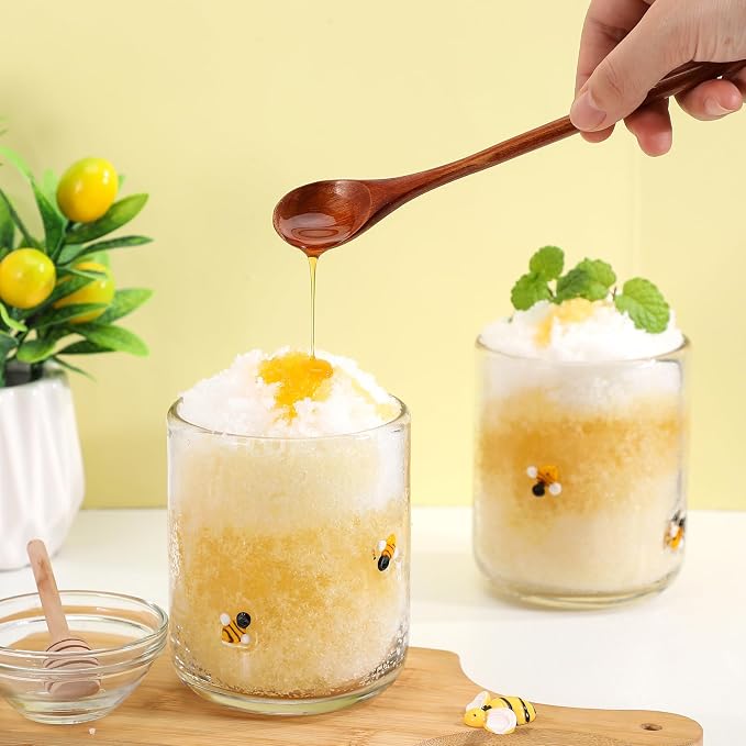 SiliFine 2 Pcs Bee Icon Juice Glasses - 14oz Yellow Bee Stemless Wine Drinking - Image 5
