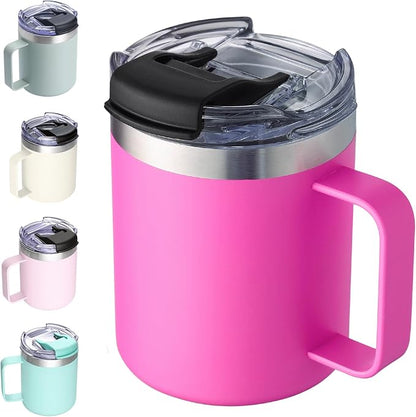 12oz Insulated Travel Coffee Mug by ALOUFEA