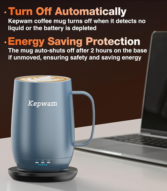 Kepwam Heated Coffee Mug T2-Plus, 20oz Large Capacity Longer Battery Life | - Image 4