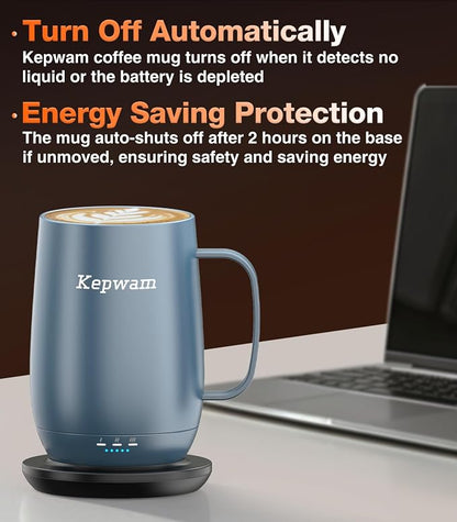 Kepwam Heated Coffee Mug T2-Plus, 20oz Large Capacity Longer Battery Life | - Image 4
