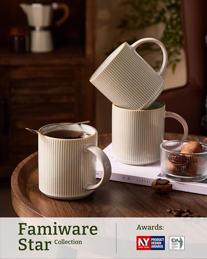 famiware Coffee Mug Set for 6, Star 16 oz Catering Mugs Cup Set - Image 3