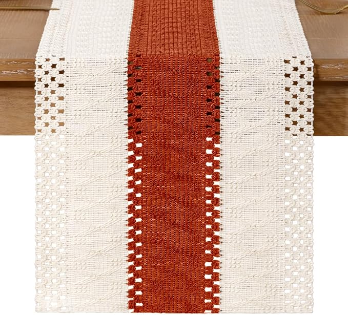 Boho Table Runner Summer Farmhouse Rustic Dining Dresser Scarf Home Decor | - Image 5